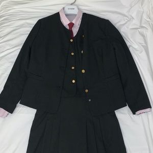 Korean high school girl uniform with BTS paper bag